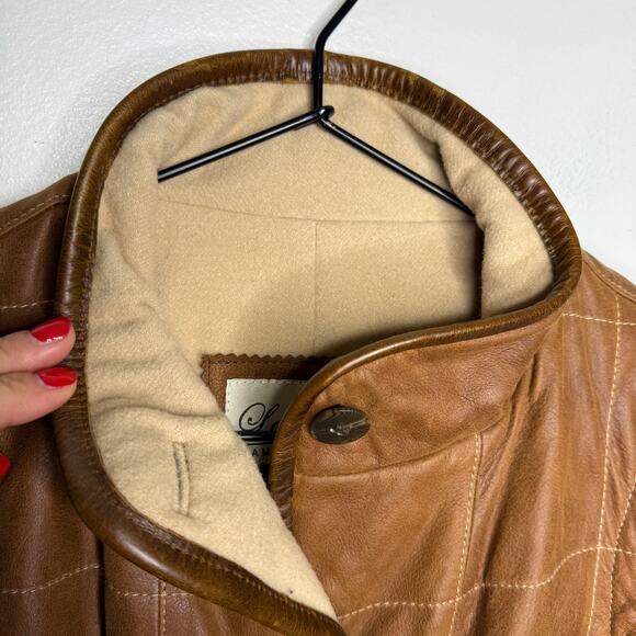 Lone Pine American Made Leather Cashmere Wool Womens Vest Medium - Picture 2 of 12